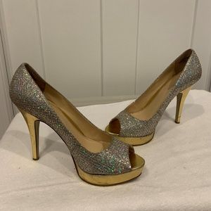 Silver & Gold Sparkling Platfom Heels